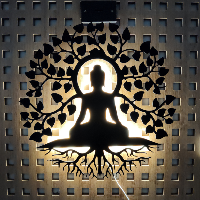 Mandala Buda Arvore da vida com Led
