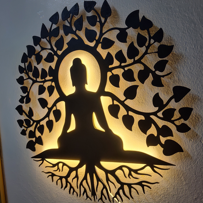 Mandala Buda Arvore da vida com Led