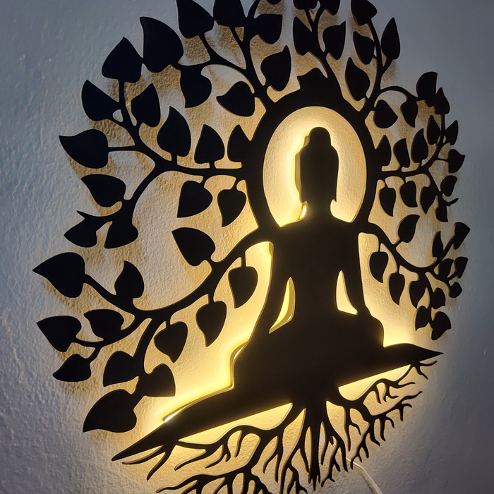 Mandala Buda Arvore da vida com Led