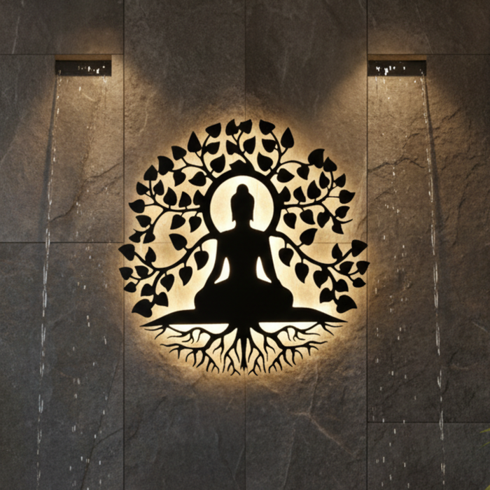 Mandala Buda Arvore da vida com Led